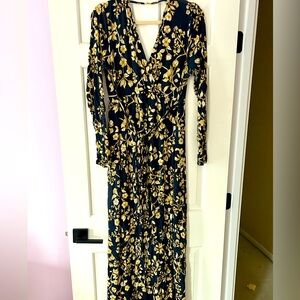 Maternity, long sleeve, stretch cotton, floral maxi dress - worn once!